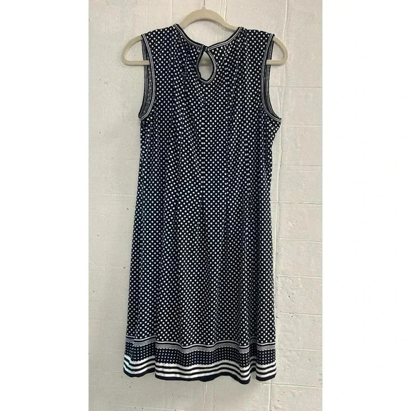Women’s Max Studio Navy Blue Tank Top Dress With White Polka Dots Size XL - Picture 2 of 5